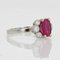French Modern Ruby with Diamonds & Platinum Engagement Ring 10