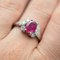 French Modern Ruby with Diamonds & Platinum Engagement Ring 11