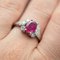 French Modern Ruby with Diamonds & Platinum Engagement Ring, Image 11