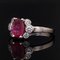 French Modern Ruby with Diamonds & Platinum Engagement Ring, Image 6