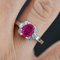 French Modern Ruby with Diamonds & Platinum Engagement Ring, Image 5