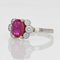 French Modern Ruby with Diamonds & Platinum Engagement Ring, Image 8