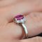 French Modern Ruby with Diamonds & Platinum Engagement Ring 7