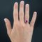 French Modern Ruby with Diamonds & Platinum Engagement Ring, Image 2