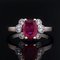 French Modern Ruby with Diamonds & Platinum Engagement Ring 4