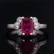 French Modern Ruby with Diamonds & Platinum Engagement Ring, Image 4