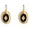 20th Century French Onyx Natural Pearl 18 Karat Yellow Gold Lever Back Earrings, Set of 2 1