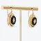 20th Century French Onyx Natural Pearl 18 Karat Yellow Gold Lever Back Earrings, Set of 2 5