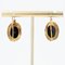 20th Century French Onyx Natural Pearl 18 Karat Yellow Gold Lever Back Earrings, Set of 2, Image 7