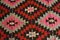 Vintage Kilim Geomtric Anatolian Rug in Red and Yellow, 1950 14