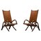 Rustikaler französischer Mid-Century Sessel aus Leder & Bambus, 1950er 1