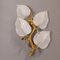 Hollywood Regency Wall Sconces with Gold Plated Bronze Leaves, Set of 2 2