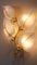 Hollywood Regency Wall Sconces with Gold Plated Bronze Leaves, Set of 2 6