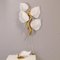 Hollywood Regency Wall Sconces with Gold Plated Bronze Leaves, Set of 2 1