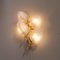 Hollywood Regency Wall Sconces with Gold Plated Bronze Leaves, Set of 2 7