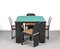 Italian Black Lacquered Wood Molinari Game Table and Chairs from Pozzi, 1970s, Set of 5, Image 3