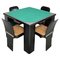 Italian Black Lacquered Wood Molinari Game Table and Chairs from Pozzi, 1970s, Set of 5, Image 1