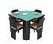 Italian Black Lacquered Wood Molinari Game Table and Chairs from Pozzi, 1970s, Set of 5, Image 19