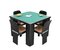 Tavolo da gioco Molinari in legno laccato nero e sedie di Pozzi, Italia, anni '70, set di 5, Immagine 19