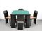 Italian Black Lacquered Wood Molinari Game Table and Chairs from Pozzi, 1970s, Set of 5 8