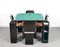 Italian Black Lacquered Wood Molinari Game Table and Chairs from Pozzi, 1970s, Set of 5, Image 5