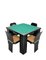 Tavolo da gioco Molinari in legno laccato nero e sedie di Pozzi, Italia, anni '70, set di 5, Immagine 9
