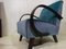 Art Deco Inspired Velvet Armchair by Halabala, 1940s 1
