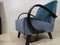 Art Deco Inspired Velvet Armchair by Halabala, 1940s, Image 1