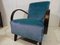 Art Deco Inspired Velvet Armchair by Halabala, 1940s, Image 15