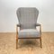Vintage Stuhl aus Grauem Stoff, 1950er 4