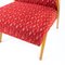 Mid-Century Czechoslovakian Armchair in Original Red Fabric and Blonde Wood, 1960s 5