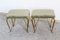 Bancs Mid-Century en Laiton et Velours par Jansen, Italie, 1950s, Set de 2 5