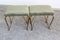 Midcentury Brass & Velvet Benches by Jansen, Italy, 1950s, Set of 2, Image 1