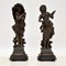 Antique Victorian Spelter Figurines, Set of 2 1