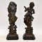 Antique Victorian Spelter Figurines, Set of 2 7