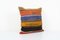 Turkish Black and Brown Striped Kilim Pillow Cover 3
