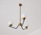 Mid-Century Modern Italian Hanging Lamp in Brass and Iron and Opaline Glass, 1950s 6