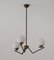 Mid-Century Modern Italian Hanging Lamp in Brass and Iron and Opaline Glass, 1950s 5