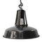 Vintage French Black Enamel Industrial Pendant Lights, Image 1