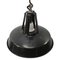 Lámparas colgantes industriales francesas vintage esmaltadas en negro, Imagen 2
