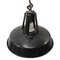 Vintage French Black Enamel Industrial Pendant Lights 2