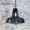 Lámparas colgantes industriales francesas vintage esmaltadas en negro, Imagen 4