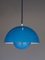 Lampada a sospensione Flowerpot VP1 blu di Verner Panton per Louis Poulsen, anni '60, Immagine 1