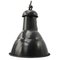 Vintage French Black Enamel Industrial Pendant Lights, Image 1