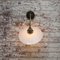 Lampada da parete vintage in ottone e vetro opalino bianco, Immagine 10