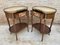 Kidney Shaped Bedside Tables in Carved Wood with Bronze and Marble Top, Set of 2 11