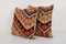 Square Handwoven Kilim Pillow Covers, Set of 2 3
