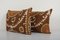 Uzbek Brown Suzani Cushion Covers, Set of 2 2