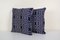 Geometric Blue Turkish Kilim Pillow Covers, Set of 2, Image 3