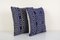 Geometric Blue Turkish Kilim Pillow Covers, Set of 2 4